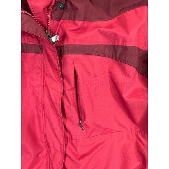 Columbia Coat Mens Large Red Waterproof Detachable Hood Zip Snap Pockets - Picture 10 of 16